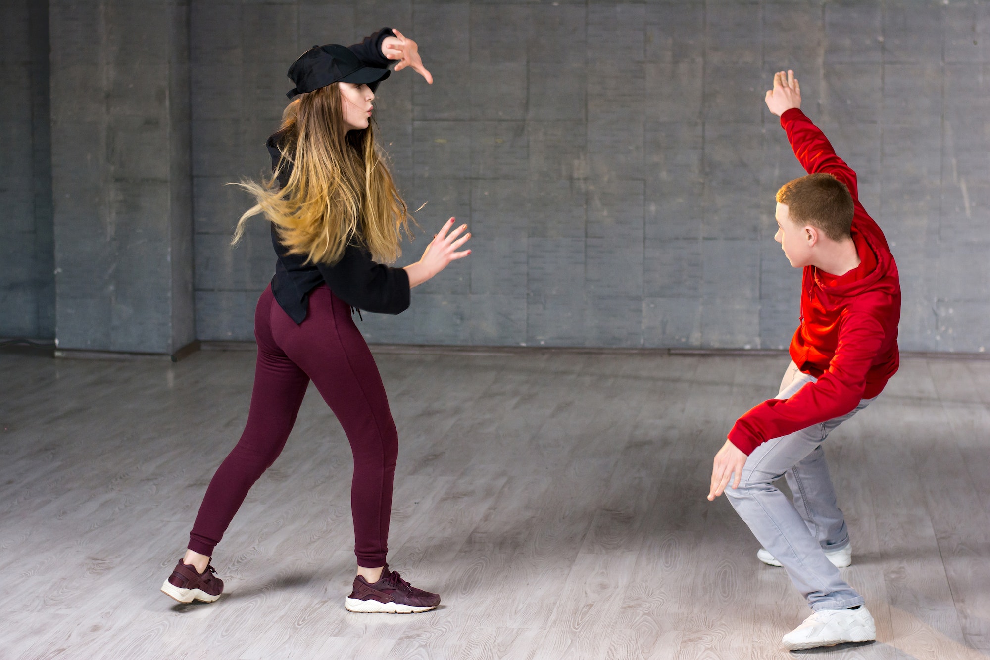 Hip-hop dancers in action.