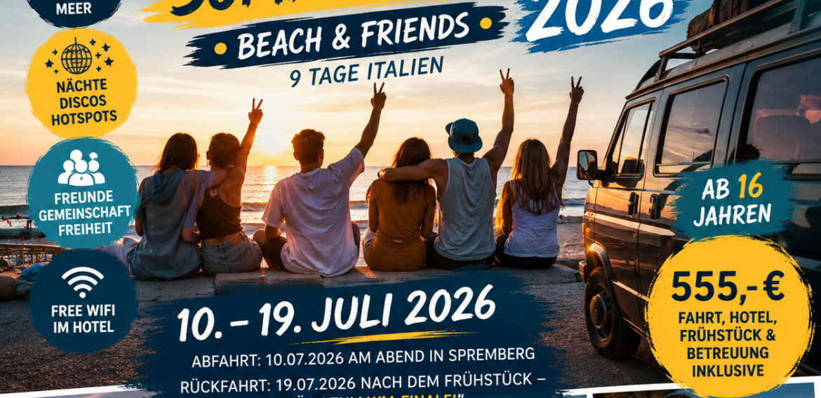 RIMINI SUMMER ROADTRIP 2026 – Jugendfahrt
