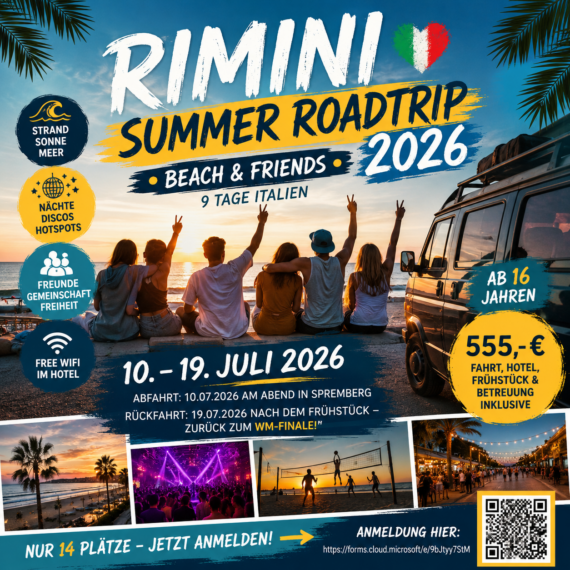 RIMINI SUMMER ROADTRIP 2026 – Jugendfahrt